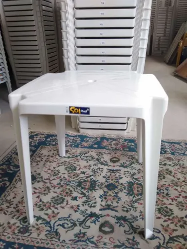 Mesa Plástica Quadrada Branca - Sol Plast