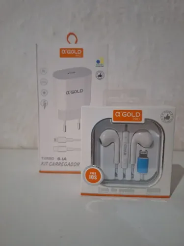 Kit Carregador Turbo 6.1A + Fone de Ouvido - iPhone