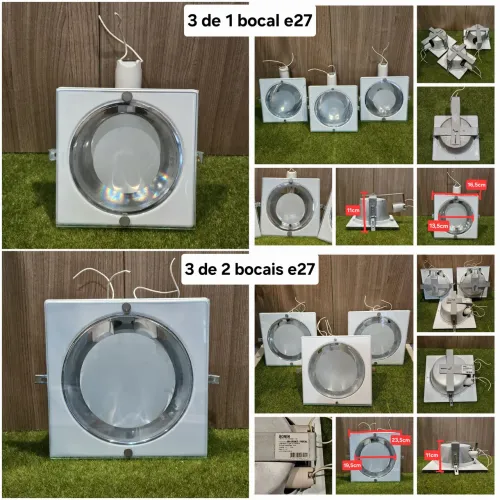 6 Luminárias de Embutir Bocais E27