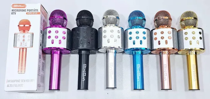 Microfone Portátil KTV MM-858 - Diversas Cores
