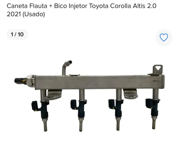 Caneta Flauta + Bico Injetor Toyota Corolla Altis 2.0 2021
