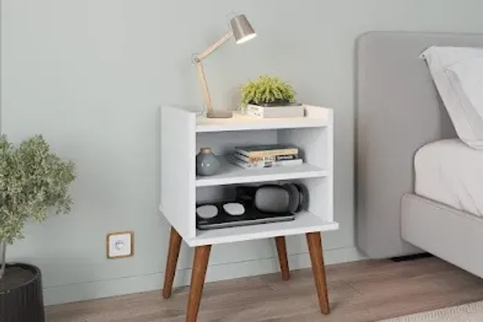 Mesa de Cabeceira Aroma Fiorello Branco - Entrega Rápida! 