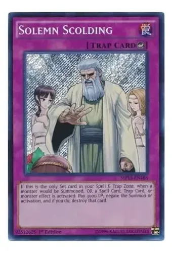 Yugioh!!! Solemn Scolding Mp15-pt186 Secret Rare - 2015 Mega