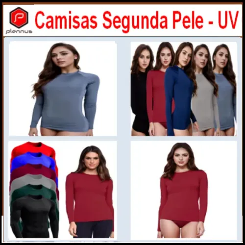 Camisa Segunda Pele Comprida Feminina com Proteção Solar UV+50 Térmica z920