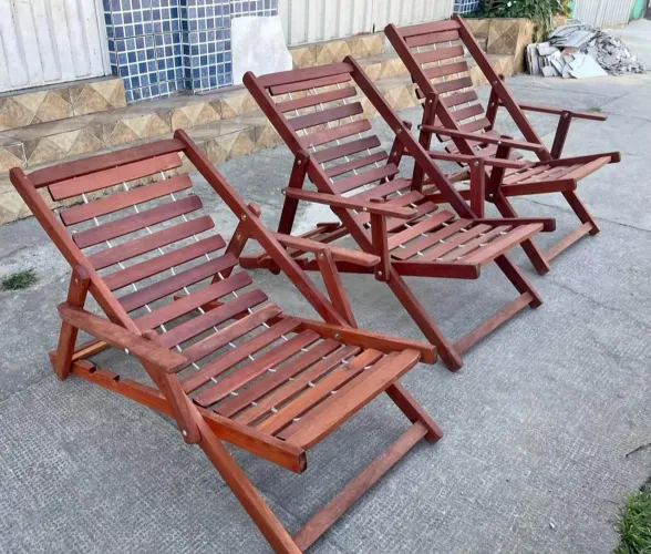 *Espreguiçadeira *Cadeiras Dobráveis de Madeira PARAJÚ
