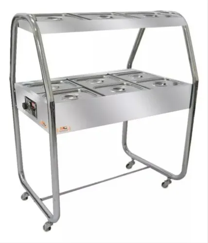 NZ. Buffet combinado cromado 6 cubas aquecidas e 3 frias VENÂNCIO 