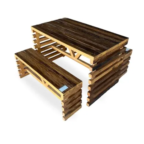 Conjunto Mesa Com Bancos Rustico - Sob Encomenda