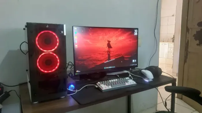 PC Gamer Completo Ryzen 7 5700X3D + RX 6600 + Monitor 180Hz