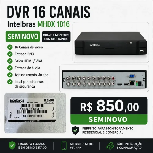 DVR DE 16 CANAIS INTELBRAS