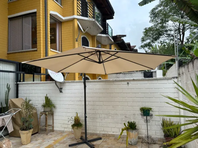 Ombrelone lateral suspenso bege 3 metros