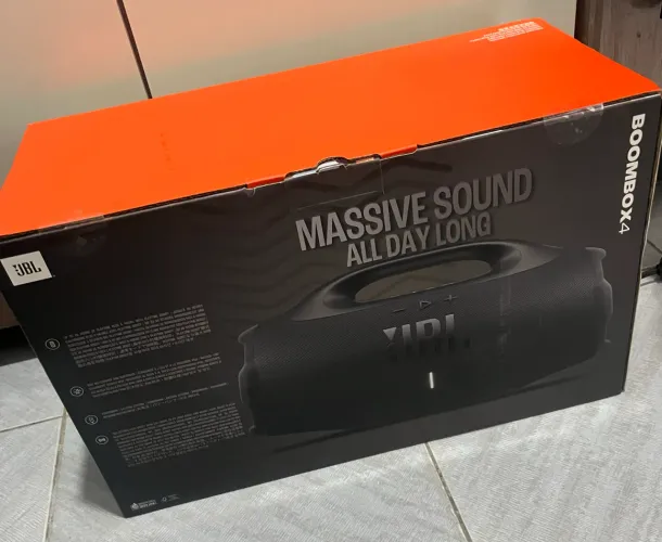 Caixa de Som Jbl Boombox 4 Bluetooth 34h Ip68 210rms Preta Caixa nova R$2.300