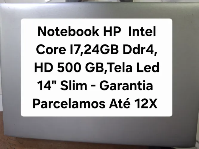 Notebook HP Intel Core I7, 24GB,Tela 14,24GB Ddr4,HD 500GB - Garantia