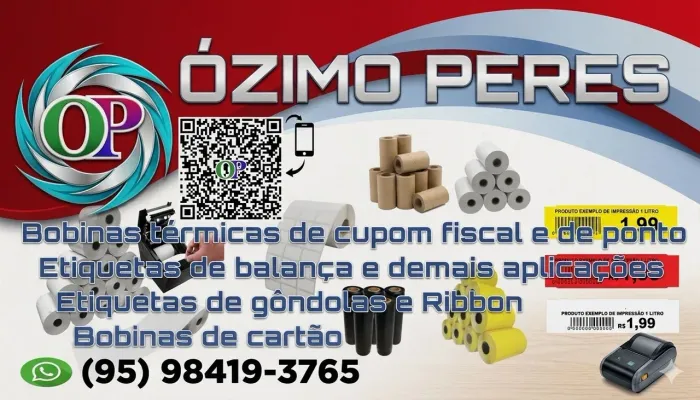 ÓZIMO PERES Bobinas térmicas e etiquetas em geral, se quer ECONOMIZAR. Só ME PROCURAR.