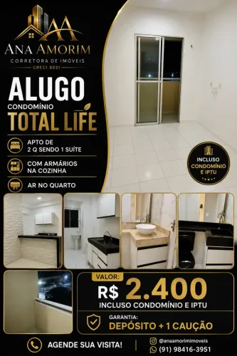 ALUGA-SE | SUMMER TOTAL LIFE | 2 QUARTOS, 1 SUÍTE | R$ 2.400