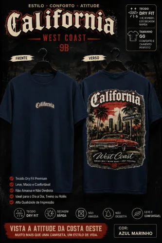 Camiseta Dry Fit California West Coast - Estilo Urbano com Máximo Conforto