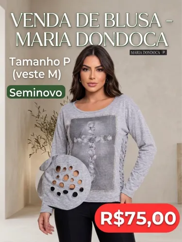 blusa maria dondoca cinza p