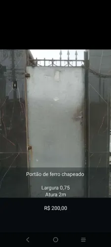 Portão de ferro chapeado 