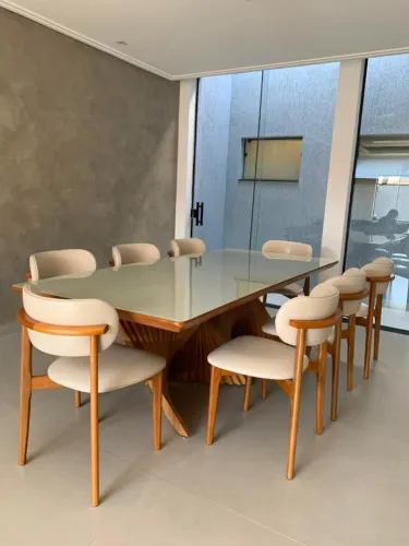 Mesa de Jantar 2,40 com 8 Cadeiras ALTO PADRÃO (NOVO)