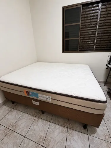 cama queen american flex box com colchão
