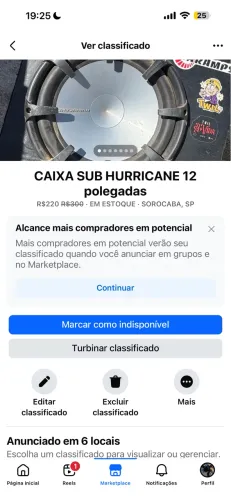 220$ Caixa SUBWOOFER HURRICANE 12 polegadas