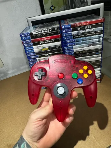 Vendo Controle Nintendo 64 Clear Red original - semi novo analógico 100%