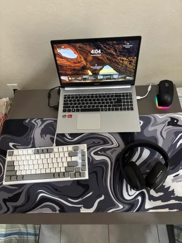 Kit gamer de alta precisão! Teclado mecânico, mouse gamer sem fio, mousepad gigante..