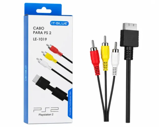 Cabo AV Para PS2 - Novo - Ditudo Tech e Variedades