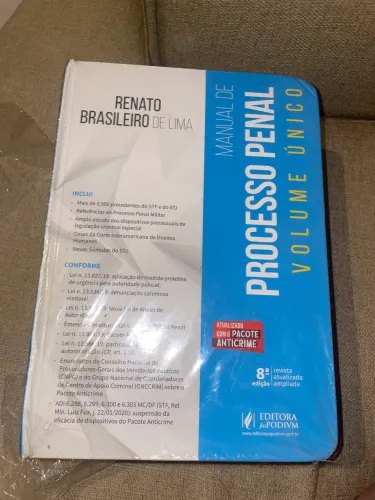 Livro Processo Penal 8° Edição - Renato Brasileiro de Lima