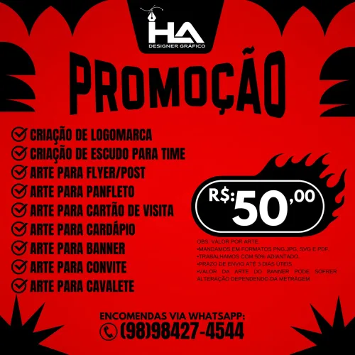 Desenvolvemos sua logomarca/logotipo ou arte gráfica em até 72 horas em alta qualidade