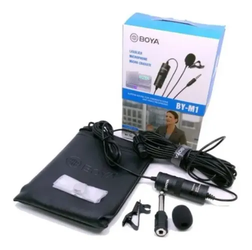 microfone de lapela boya by-m1 preto