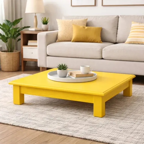 Mesa de Centro Vintage Amarela