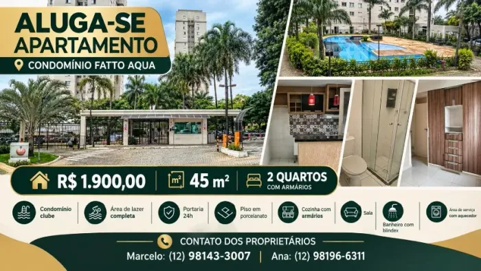 Apartamento com 2 Quartos para alugar, 45m² - Jardim Copacabana, RESIDÊNCIAL FATTO ACQUA S