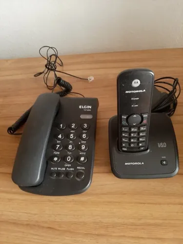 Aparelhos de telefones fixo e sem fio, marcas Motorola e Elgin