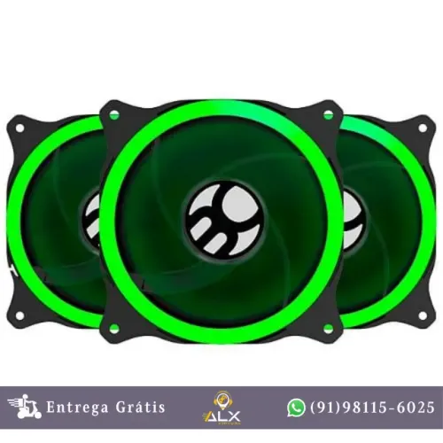 Combo 3 Fans Cooler Bluecase Bfr-05g Ring 120mm *ENTREGA GRÁTIS*
