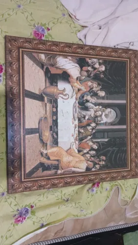 Quadro santa ceia feita no piso porcelanato