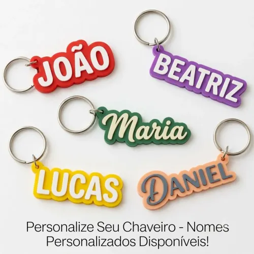 Chaveiros personalizados em 3D