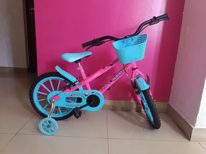 Bicicleta Menina Aro 16 Rosa/Azul