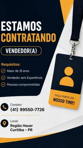 VENDEDOR (A) INICIO IMEDIATO ?
