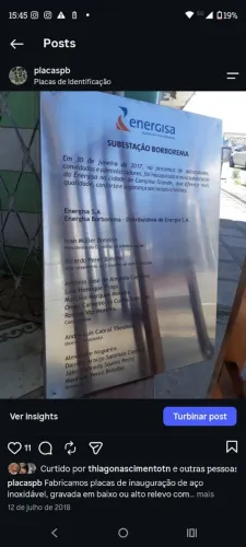 Placa de Inauguração