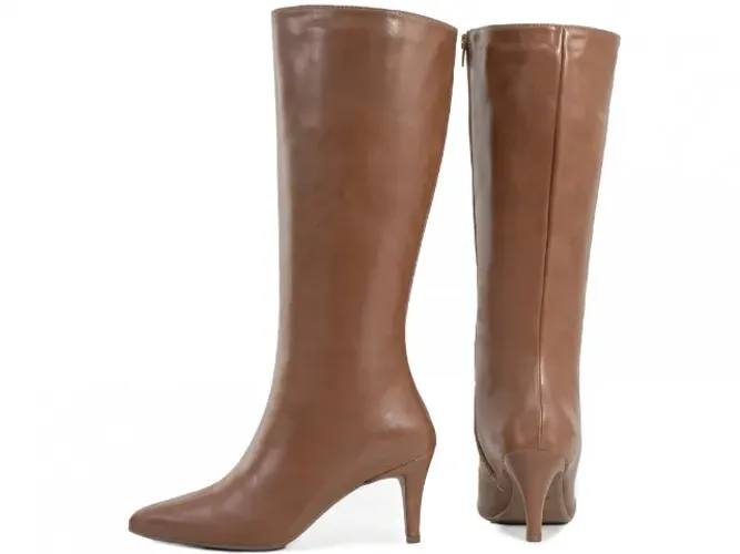 Bota Social Cano Alto Longo Caramelo Salto Fino 7cm 