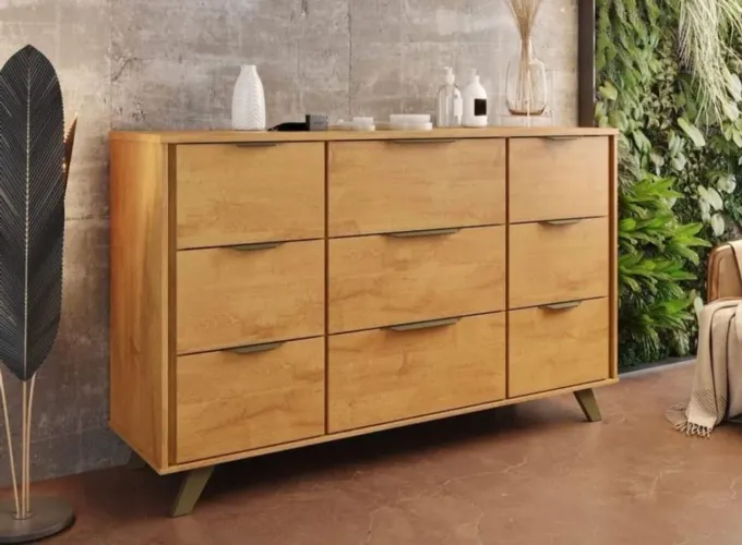 CÔMODA 100%MDF COM 09 GAVETAS.