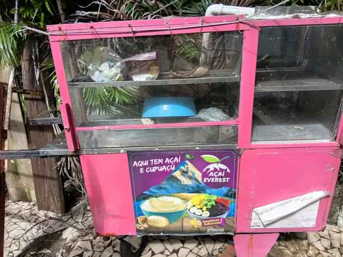 Carrinho acai e doces leia anuncio