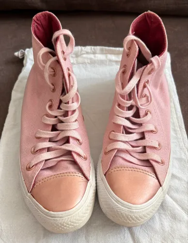 Tênis All Star Converse Chuck Taylor cano alto 33 unissex Rosa claro