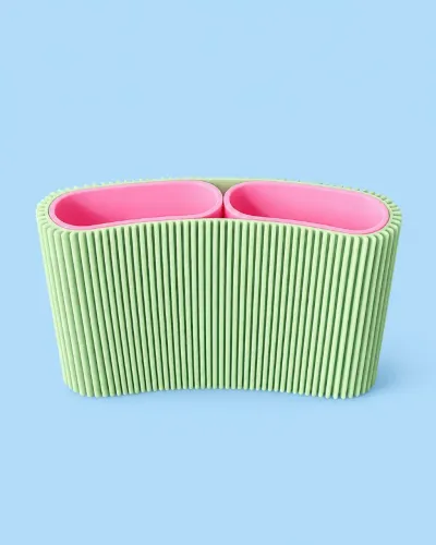 Porta Lápis Rosa e Verde wave