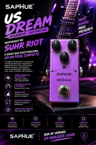 Pedal Distorção Saphue Sf-04 Us Dream