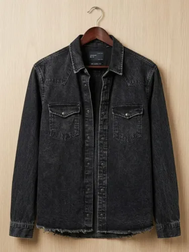 Jaqueta Jeans Preta - Zara Man (Tamanho M)