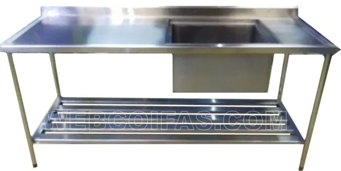 Pia industrial em inox, Sob Medida, com e sem prateleira, Direto da fabrica
