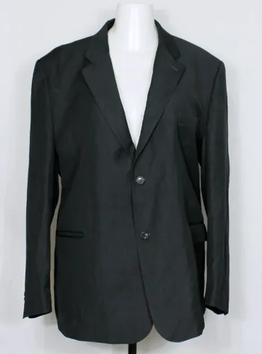 Blazer social masculino preto acizentado plus size - Tamanho 60L - Ref. 5372