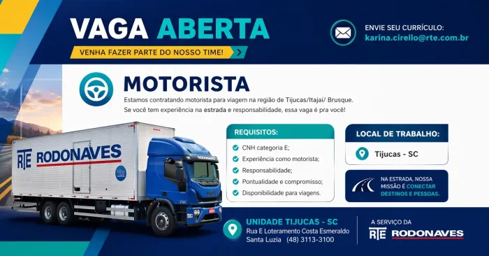 Motorista categoria E Tijucas SC