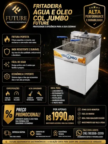 Fritadeira a Gás, Água e óleo